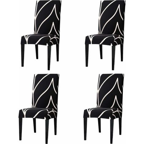 Stretch-Stuhlhussen für Esszimmerstühle, universelle Stuhlhussen für Zuhause, Restaurant, Bar, Hotel (4 Stück, C1)
