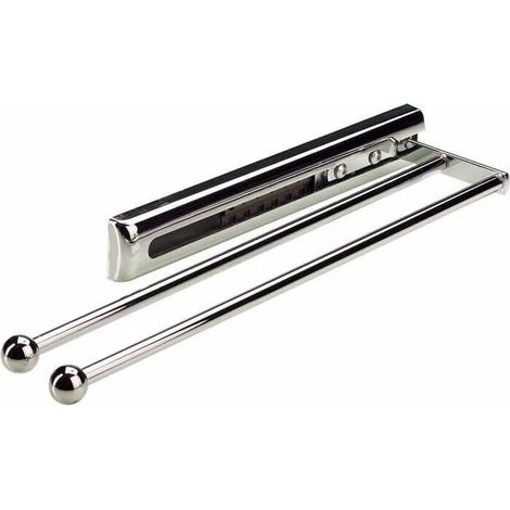 Porte essuie-tout coulissant en acier chromé – Longueur 325 mm – Cache coulisse PVC – Sur coulisse à billes 260 mm – Kesseböhmer (1/5)
