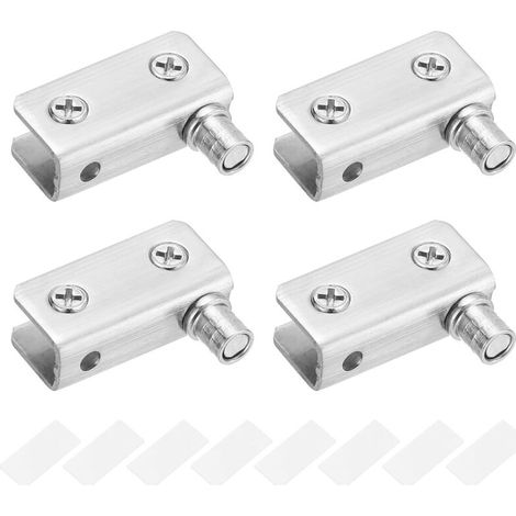 Cerniere pivotanti a 90° per porte in vetro (confezione da 2), senza foratura, acciaio inossidabile, adatte per vetri da 5-8 mm