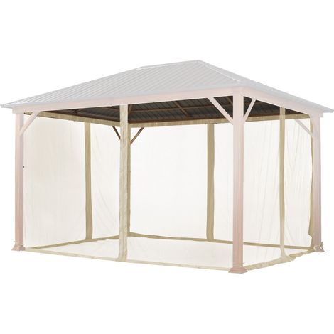 Moustiquaires (4 toiles) pour tonnelle de jardin TOOLPORT Forest Superior 3x4 m, couleur champagne (1/5)