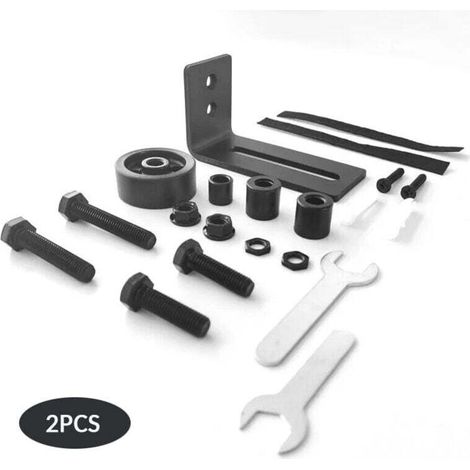 Set of 2 Multifunctional Adjustable Roller Floor Tracks for Sliding Door Barn Bedroom Garage (1/4)