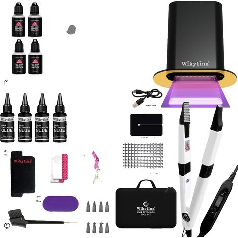 Kit d'extensions capillaires, colle UV, outils de retrait faciles, ENSEMBLE-2 (1/2)