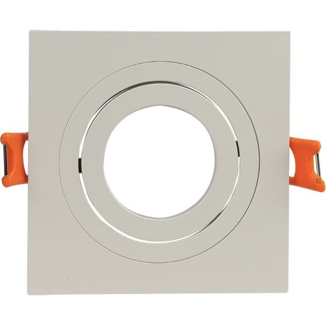 Luminaire encastré carré à douille ajustable GU5.3 IP20 blanc 9.2x9.2x2.5cm SECOM