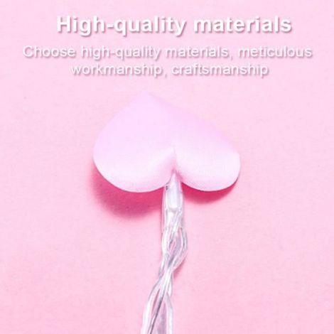Guirlande Lumineuse Décorative Lampe 1,5 m 10 LED Forme Cœur Amour Rose Lumière Blanche à Piles (1/4)