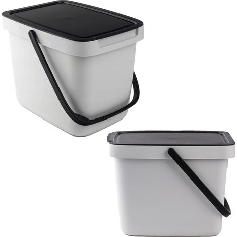 Abfalllagerbox, 6L Kapazität, aus strapazierfähigem Kunststoff, in verschiedenen Farben erhältlich, für Abfalltrennung konzipiert, glattes Innere für (1/5)