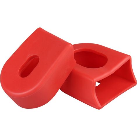 Set di 2 manicotti in silicone per pedivelle di biciclette, rossi (1/5)