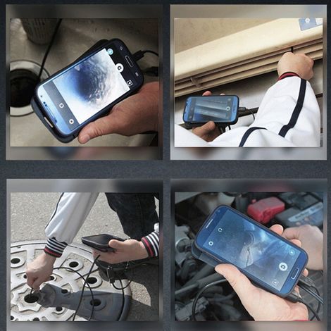 7mm HD Telefonendoskop, 2m flexibel, wasserdicht, multifunktional, leicht, USB-Inspektionskamera für Smartphone, flexibles Kabel, 6,56ft, visuelles Diagnosewerkzeug. (1/5)
