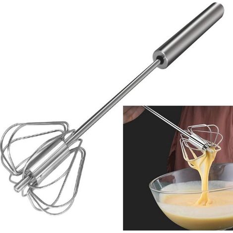 Batidora manual de huevos y espumador de leche  Utensilios de cocina de acero inoxidable para huevos y salsas (1/5)