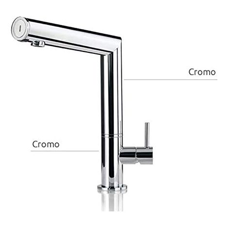 Miscelatore elettronico da cucina cromo quadro cod. 86706.7.01 a pile