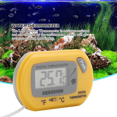 Thermomètre numérique petit format pour aquarium, appareil de mesure de température jaune (1/5)