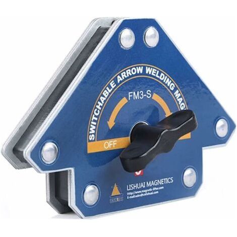 Aimants pour soudage,1 pièce FM3-S avec interrupteur, angle magnétique pour soudage 15-25 kg pour support d'angle 45 °, 90 °, 135 ° (1/4)
