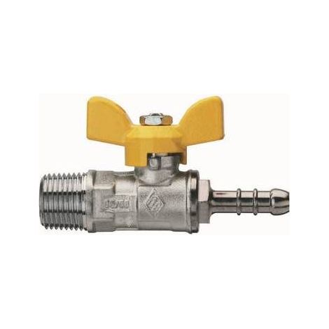 VALVOLA A SFERA PER GAS FIL. M CON PORTAGOMMA E FARFALLA IN ALLUMINIO Misura: 1/2" x 13 DN 15