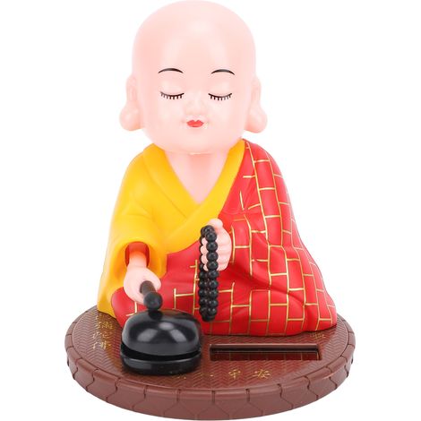 Ortviai Figurine Bouddhiste Solaire Rouge avec Nodulation Automatique et Percussion de Poisson en Bois – Décor de Bureau ou Tableau de Bord (1/5)