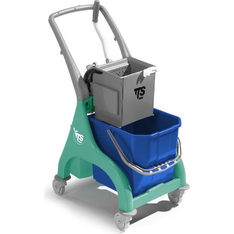 Carrello professionale per le pulizie Nick verde 25 lt con strizzatore O-Key
