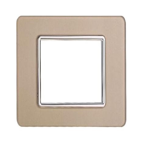 Kompatible Abdeckrahmen Vimar Plana 2 module Glas Gold Farbe Ettroit EV84211