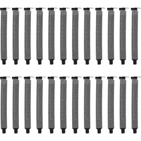 20 Staubschutzplatten aus Metallgewebe für PCI-Steckplätze in Computergehäusen (Schwarz) – 12,10 x 1,90 x 0,50 cm – Schwarz (1/4)
