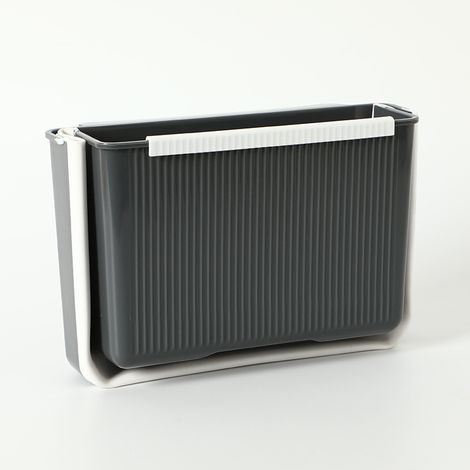 Poubelle pliable de comptoir, poubelle murale de grande capacité, poubelle suspendue, poubelle pliable, poubelle pliable pour la maison (gris)