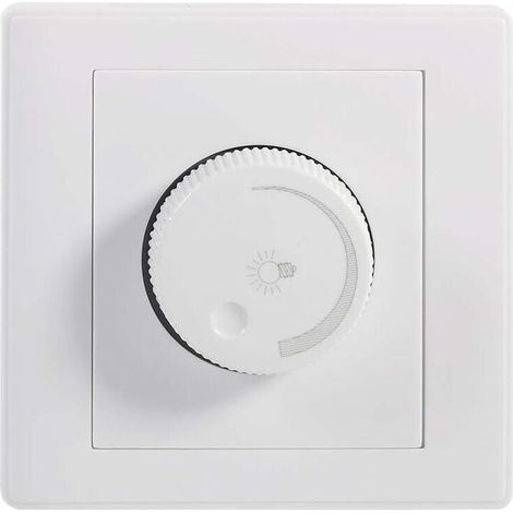 1 Variateur rotatif, interrupteur marche arrêt, plastique durable, réglage intensité, pour lampe LED et incandescence (1/5)