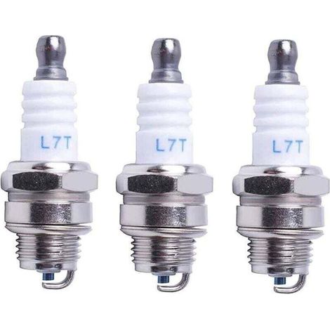 L7T Zündkerze für Kettensägen, Rasenmäher und Kleinmotoren, kompatibel mit Husqvarna, NGK BPMR7A 4626, entspricht RCJ6Y, Champion, Bosch WSR6F, 3er-Pack (1/4)