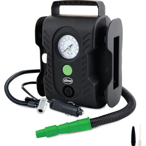 Slime 40066 Kompressor Multi-Purpose Tyre Kompressor 7 bar 12 V Adapter zum Betrieb per Kabel, Analo