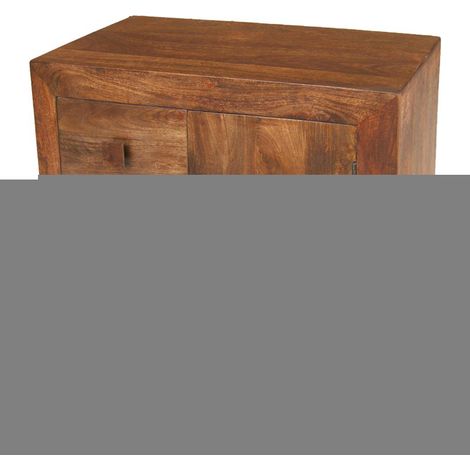 Dakota 3 Drawer Sideboard - Mango Wood - L35 x W85 x H75 cm - Dark Finish
