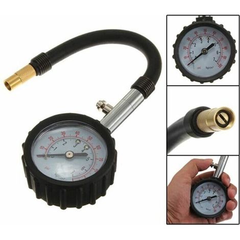 Manomètre Jauge Pression Pneu Dial Gonflage Gauge Air Tire 0-100 PSI Auto Moto (1/4)