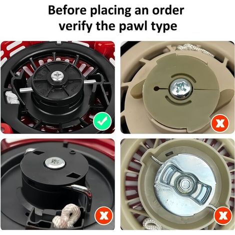 Cordon de démarrage à rappel FDJ GX160 pour Honda GX160 et GX200 (pattes en acier) 28400-ZH8-013YA (1/3)