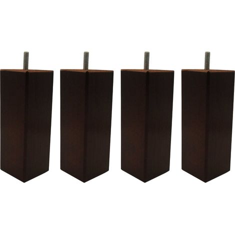 4 pieds carrés bois wengué 15 cm