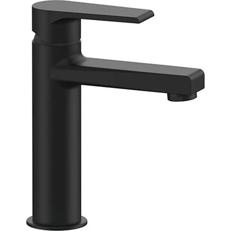 Miscelatore lavabo medio nero opaco Mariani serie Artic scarico incluso (1/4)