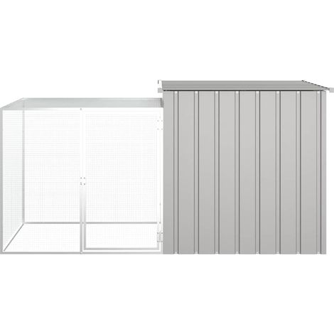 Maison Exclusive - Cage pour poules Gris 200x91x100 cm Acier galvanisé (1/5)