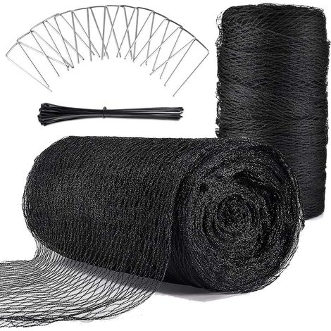 Kit de filet pour étang, 4,5 m x 6 m, maille fine tissée robuste pour feuilles, protège les poissons koï des hérons, oiseaux, chats, prédateurs, protection UV – Agrafes en acier incluses (1/5)