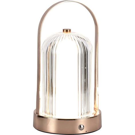 Lámpara de mesa LED V-TAC de 1 W, 120 x 190, color bronce, recargable, táctil, CCT 3 en 1