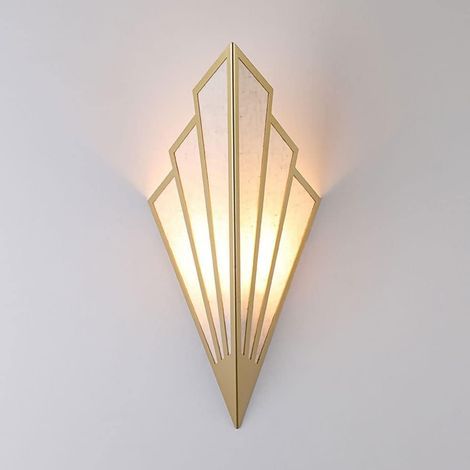 Applique murale en fer forgé avec abat-jour en lin, lampe murale créative pour salon, applique murale en forme de diamant (1/5)