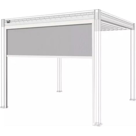 tenda laterale per pergola ombréa "vs" in textilene bianco lato 3 mt
