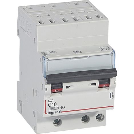 Disjoncteur Modulaire DX3 3P Courbe C 10A 45kA Auto Legrand LEG406899 (1/2)