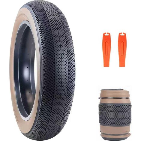 Fat Pneu de vélo électrique 20/26 x 4.0 Heavy Duty 20" 26" Pneu pour vélo électrique Pliable Compatible avec Wide Mountain Snow Bicycle (Fat Bike Tires)