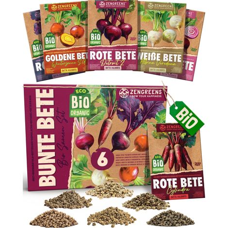 Bio Bunte-Bete-Samen Set 6 Sorten samenfestes Saatgut ZenGreens (1/5)
