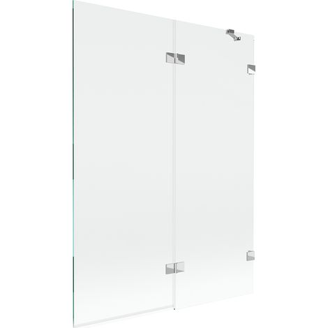 Mexen Lunar Badewannenabtrennung 2-flügelig rechts 130 x 150 cm, transparent, Chrom - 897-130-100-01-00-P (1/5)