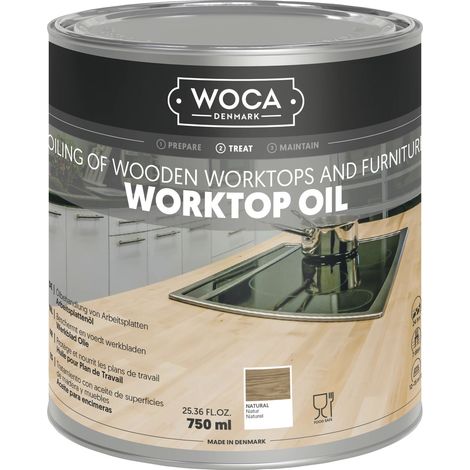 Woca Arbeitsplattenöl Holzöl (Schutz gegen Wasser und Schmutz) natur 0,75 Liter