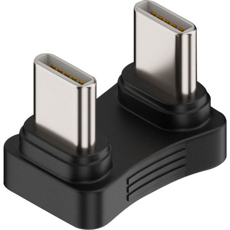 Rallonge USB-C Type-C en forme de U, coudée, avec connecteur inversé et 480 Mbps (mâle-mâle), adaptée aux batteries externes, aux téléphones portables et aux ordinateurs portables. (1/5)
