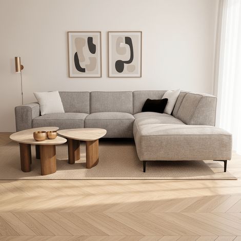 Ecksofa Grauer, mit Chenille gesprenkelter Ravi – rechts (1/5)
