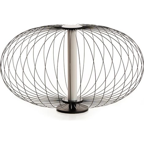 Lampada da Tavolo a LED 50x50xH29 cm in Acciaio e Metallo Mizar Nero (1/3)