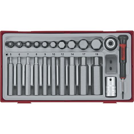 Juego de  20 puntas  hexagonales, regulares y largas  TENGTOOLS TTHEX23