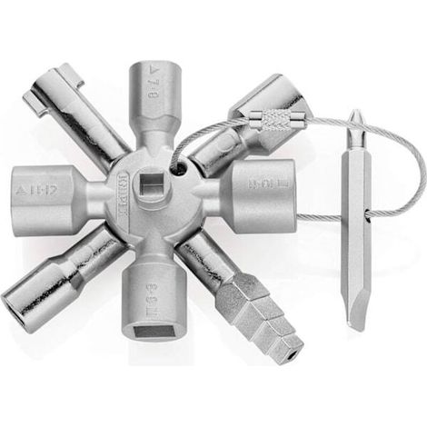 Clé universelle pour armoires électriques, compatible avec toutes les armoires et serrures standard. (1/5)