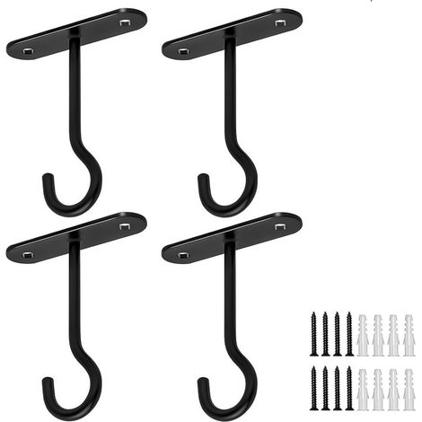 Haken zum Aufhängen von Pflanzen, Deckenhaken zum Aufhängen von Pflanzenhaltern, Pflanzgefäßen, 10 cm zum Aufhängen von Pflanzen, Vogelhäuschen, Aufziehuhren, Wandleuchten, Laternen (4er-Pack)