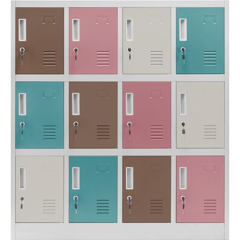 Casiers de rangement en métal pour vestiaire d’écoles maternelles OLA, 1090 x 1200 x 450 mm, gris pastel (1/5)