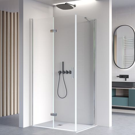 Porta doccia 2 lati porta pieghevole e lato fisso h195cm 6mm rea, misura 90x70 (1/5)