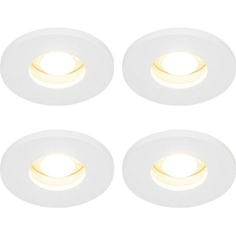 QAZQA Shed Spot encastrable - set de 4 - 8.5x8.5cm - IP54 - rond - blanc mat (1/5)