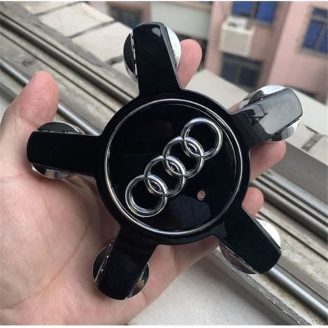 Cache-moyeu 135mm Noir pour Jante Alliage Compatible Audi A3 A4 A5 A6 A8 LQ3 Q5 Q7 - 4 pièces (1/4)