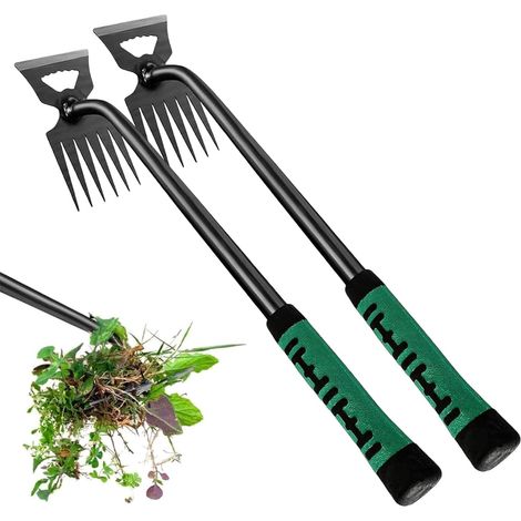 Lot De 2 Outil De Désherbage, Acier Inoxydable, 6 Dents, Léger, Pour Jardin, Potager (1/5)